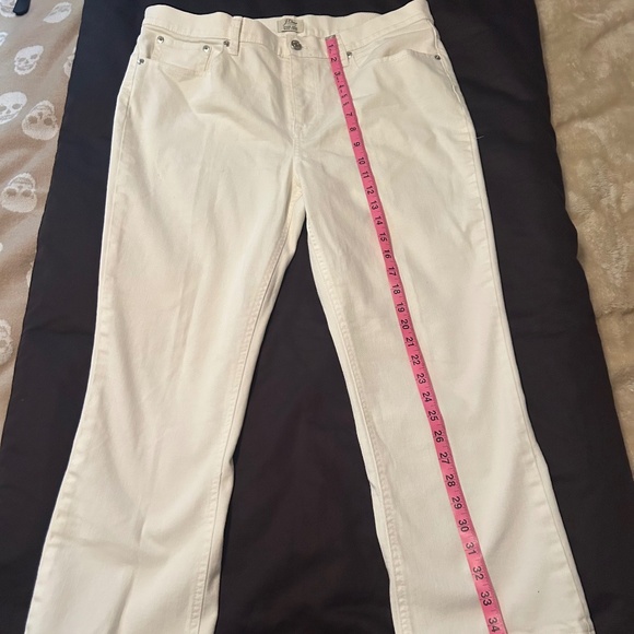 J.Crew White Billie Demi Boot Crop Jeans Size 32 - Picture 6 of 7
